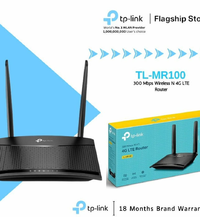 TP-Link Wi-Fi Sim Router TL-MR100 300 Mbps Wireless N 4G LTE Router In Pakistan
