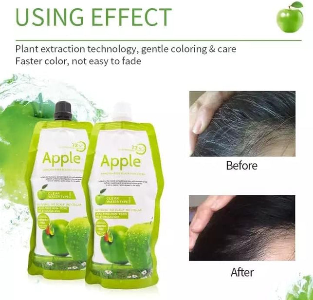 BLOOMING TIME Apple Ammonia-Free Black Hair Cream, No-Toxic, No Stimulation, Natural Black Hair Color cream  500ML