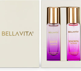 Bella Vita Luxury Date & Senorita Women Long Lasting | Perfume for Woman | Gifts for Woman | EDP 2x20ml | Jasmine, Vanilla, Lotus & Musk | Floral, Fruity & Woody