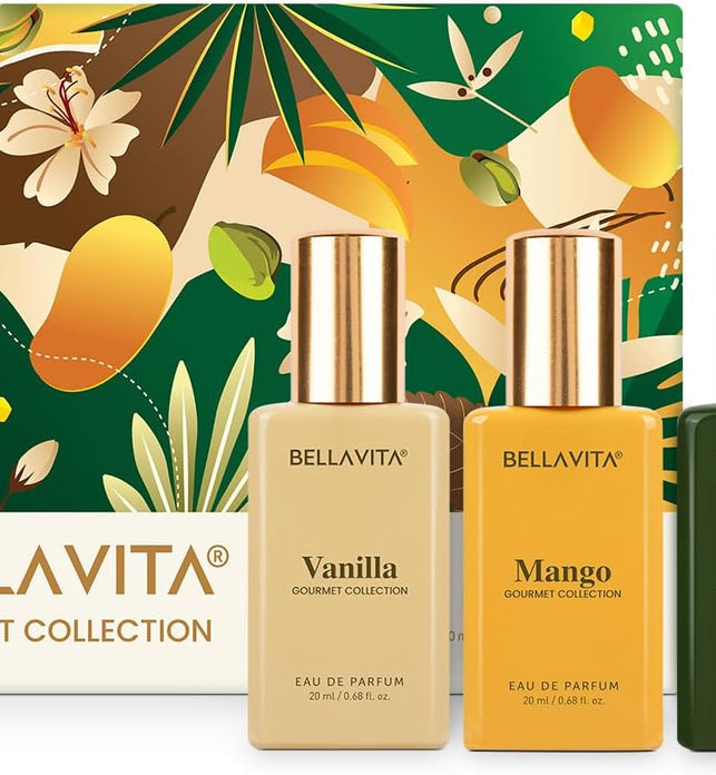 BELLAVITA Luxury Gourmand Perfume Gift Set for Men & Women | Treat Inspired Fruity Scent with Warm & Cozy Vanilla, Mango & Pistachio notes | Signature Sweet Scent | Gourmet Eau de Parfum