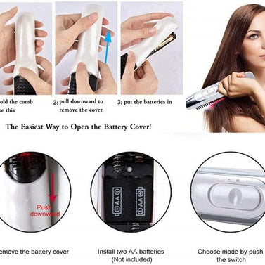 Electric Massage Comb, Anti Hair Loss Tool Infrared Massager Brush Hair Growth Stimulator Scalp Massaging Comb Vibrating Hairbrush for Hair Growth Stress Relief Deep Cleaning and Full Body Massage