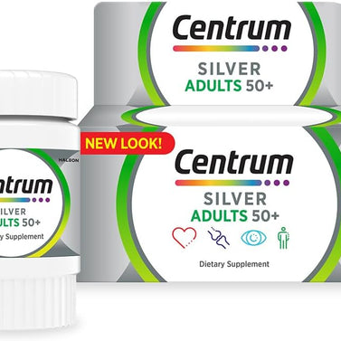 Centrum Silver with Lutein Multivitamin Tablets, Multimineral Supplements, for Adults 50 + with Zinc, Vitamin B, D & Magnesium,100 ct