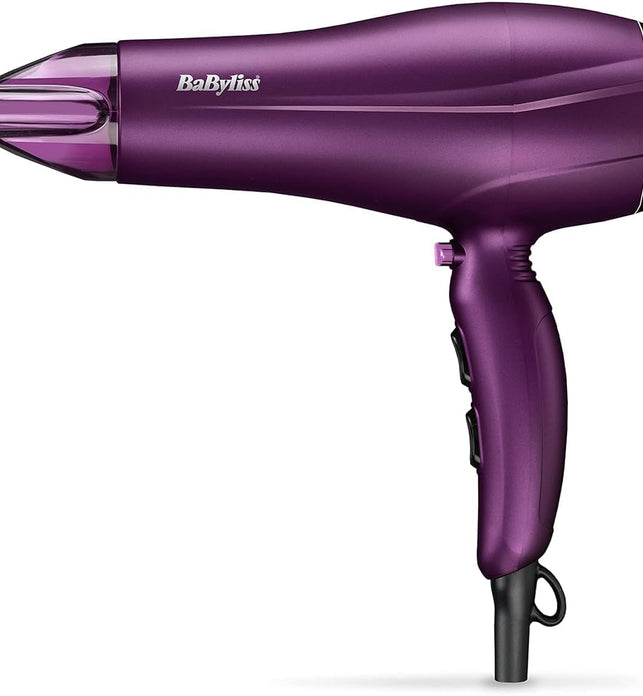 BaByliss Velvet Orchid 2300 DC Hair Dryer, Built-in 3 Heat & 2 Speed Settings With Cool Shot, Ionic frizz-Control For Smooth Hair, Stylish Lightweight Design For Comfort Use, 5513PSDE