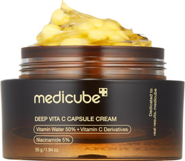 Medicube Deep Vitamin C Golden Capsule Face Moisturizer  Liposome Capsules For Wrinkles, Skin Radiance  Transparent Gel for Glow Hydration - Korean Skin Care 1.94 oz