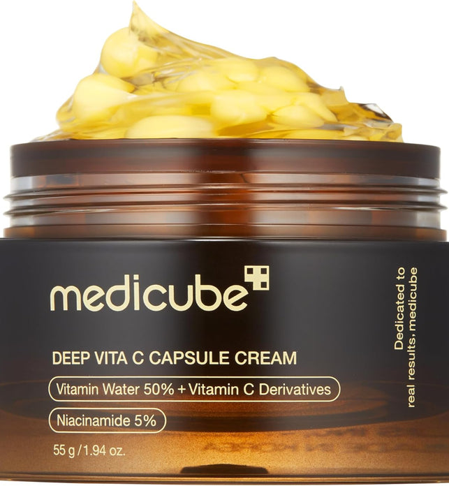 Medicube Deep Vitamin C Golden Capsule Face Moisturizer  Liposome Capsules For Wrinkles, Skin Radiance  Transparent Gel for Glow Hydration - Korean Skin Care 1.94 oz