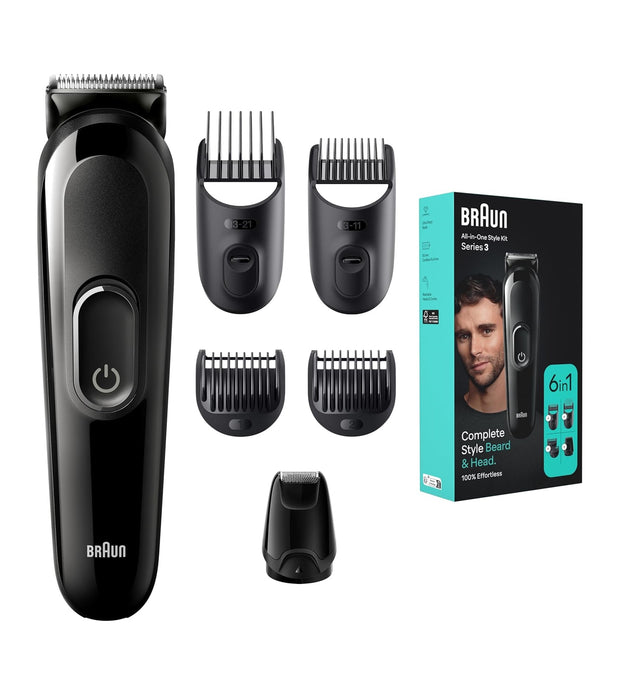 Braun All-In-One Style Kit Series 3 3410, 6-in-1 Kit for Beard, Hair & More