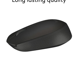 Logitech M171 Wireless Mouse for PC, Mac, Laptop, 2.4 GHz with USB Mini Receiver, Optical Tracking, 12-Months Battery Life, Ambidextrous - Black