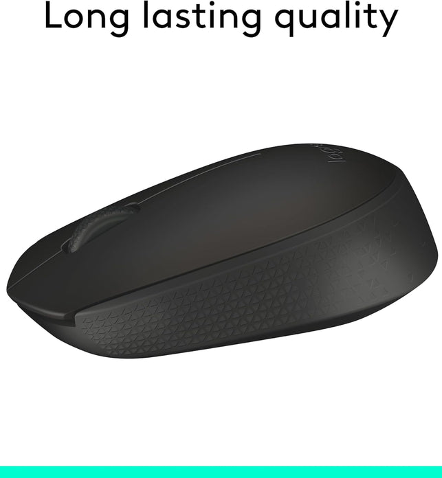 Logitech M171 Wireless Mouse for PC, Mac, Laptop, 2.4 GHz with USB Mini Receiver, Optical Tracking, 12-Months Battery Life, Ambidextrous - Black