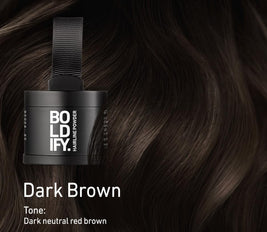 BOLDIFY Hairline Powder, Instantly Conceals Hair Loss and Fills In Receding Hairlines, and Wide Parts, Stain-Proof 48 Hour Formula for Hair & Beard, Root Concealer & Gray Hair Coverage (Dark Brown)
