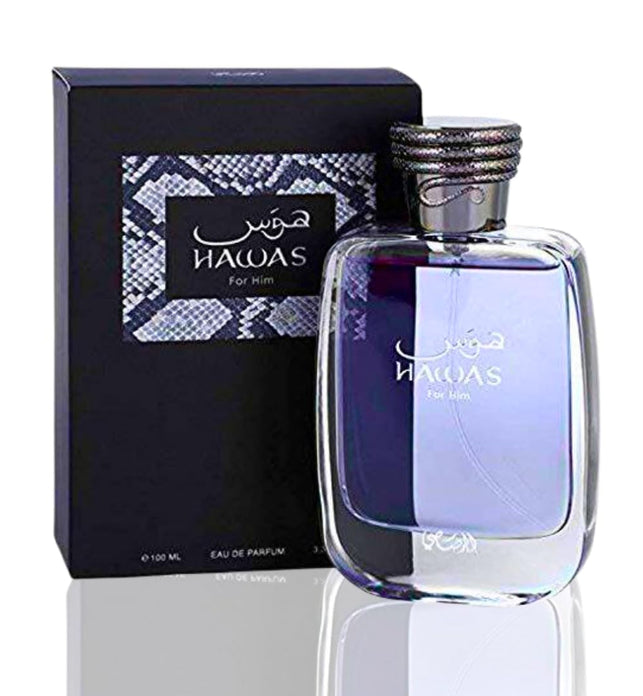 RASASI Hawas for Him, EDP, Rasasi Hawas Perfume for Men, Eau de Parfum, Long Lasting Men Perfume Rasasi Hawas, Pour Homme Spray, 100 ML, Aquatic Scent, Perfume for Men, 100% Original