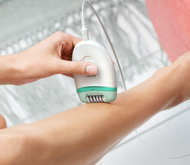 Philips Satinelle Essential Epilator, Corded, Compact Hair Removal, BRE224/00 White & Green