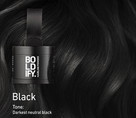 BOLDIFY Hairline Powder, Instantly Conceals Hair Loss and Fills In Receding Hairlines, and Wide Parts, Stain-Proof 48 Hour Formula for Hair & Beard, Root Concealer & Gray Hair Coverage (Black)
