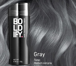 BOLDIFY Hair Fibers (28g) - Fill In Thinning and Fine Hair for an Instantly Fuller, Thicker Look - 14 Shades for Women & Men - Gray
