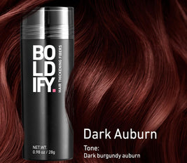 BOLDIFY Hair Fibers (28g) - Fill In Thinning and Fine Hair for an Instantly Fuller, Thicker Look - 14 Shades for Women & Men - Dark Auburn