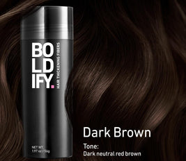 BOLDIFY Hair Fibers (56g) Fill In Fine and Thinning Hair for an Instantly Thicker & Fuller Look - Best Value & Superior Formula -14 Shades for Women & Men - DARK BROWN