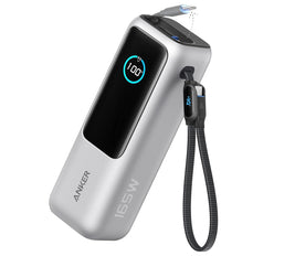 Anker Power Bank, 25,000mAh 165W Ultra-Fast Portable Charger for Dual Laptops, Fast Charging Battery Pack with Built-In and Retractable Cables, For iPhone 17/16 Series, Samsung, and More