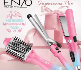 ENZO EN-3312 Hair Styling Pack  Professional Straightener, Curler & Volumizer for Smooth, Sleek Hair  Intl Version