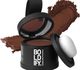 BOLDIFY Hairline Powder, Instantly Conceals Hair Loss and Fills In Receding Hairlines, and Wide Parts, Stain-Proof 48 Hour Formula for Hair & Beard, Root Concealer & Gray Hair Coverage (Auburn)