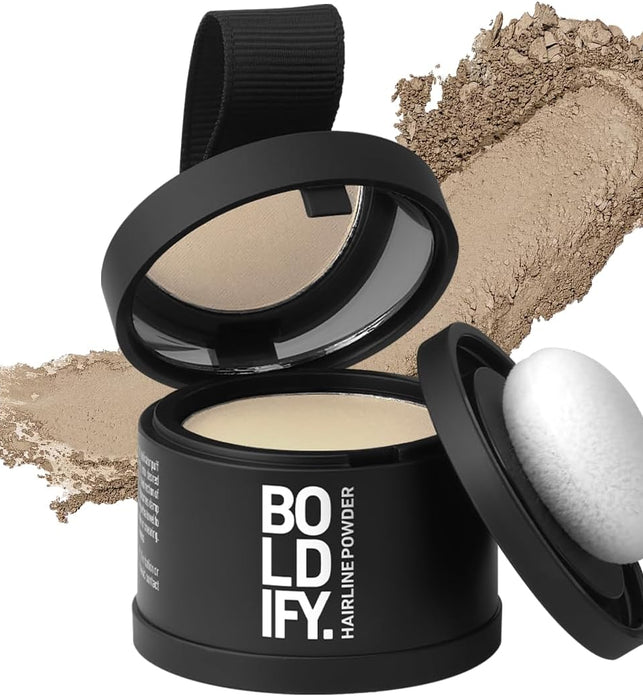BOLDIFY Hairline Powder, Instantly Conceals Hair Loss and Fills In Receding Hairlines, and Wide Parts, Stain-Proof 48 Hour Formula for Hair & Beard, Root Concealer & Gray Hair Coverage (Light Blonde)