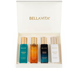 Bella Vita Luxury Eau De Parfum Gift Set 4x20 ML for Men & Women with SKAI, FRESH, WHITEOUD, PATCHOULI Perfume | Long Lasting EDP Fragrance Scent