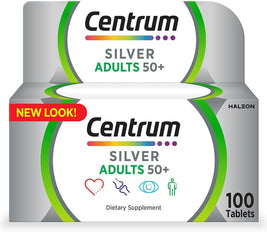 Centrum Silver with Lutein Multivitamin Tablets, Multimineral Supplements, for Adults 50 + with Zinc, Vitamin B, D & Magnesium,100 ct