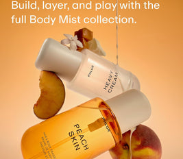 PHLUR Peach Skin Body Mist - Hair & Body Fragrance Mist - Peach, Plum, Bergamot, Milky Sandalwood & White Freesia Body Spray (8 fl oz)