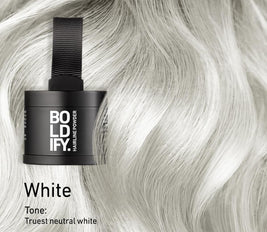 BOLDIFY Hairline Powder - Root Touch Up Hair Color for Gray Coverage - Bald Spot Concealing Hair Powder for Women & Men - 48-Hour Stain-Proof White