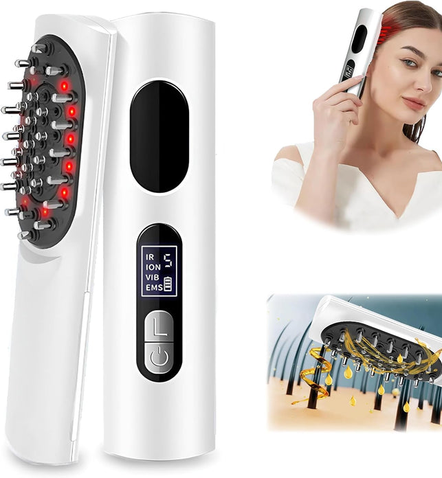 Electric Hair Oil Applicator with Red Light, Red Light Therapy for Hair Scalp Massage Comb, Removable Scalp Essence Applicator, Scalp Massager Hair Growth
