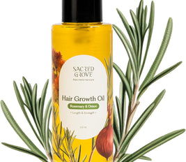 Sacred Grove | Rosemary & Castor Hair Growth Oil | Stimulates the Roots for Hair Growth | Suited For All Hair Types & Age Groups | 100 ml