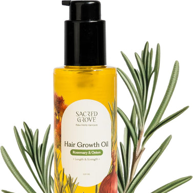 Sacred Grove | Rosemary & Castor Hair Growth Oil | Stimulates the Roots for Hair Growth | Suited For All Hair Types & Age Groups | 100 ml