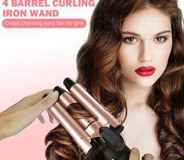 BEROZA 5-in-1 Hair Curling Iron, Ceramic Curling Iron Set with 3 Barrel Curling Wand with 4 Interchangeable Ceramic Barrels, 360° Rotating Curling Iron. (A)