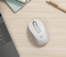 Logitech Signature M650 L Full Size Wireless Mouse - For Large Sized Hands, 2-Year Battery, Silent Clicks, Customisable Side Buttons, Bluetooth, for PC/Mac/Multi-Device/Chromebook - Off-White