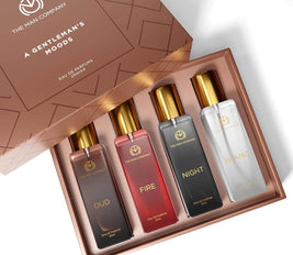 The Man Company Specially Curated Perfume Gift Set for Men 4 * 20ml - A Gentleman’s Moods | Premium Long-Lasting Fragrance | Luxury EAU DE Parfum | Night for Date |Blanc for Office|Fire for Party