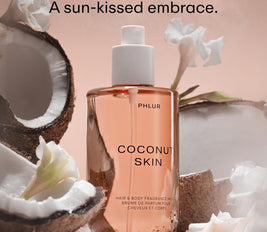 PHLUR Coconut Skin Body Mist - Hair & Body Fragrance Mist - Coconut Body Spray with Caramel, White Florals, Sandalwood & Amber (8 Fl Oz)