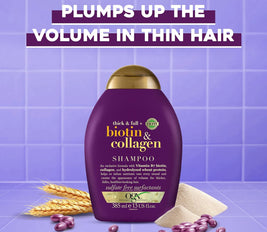 Ogx, Shampoo, Thick & Full+ Biotin & Collagen, 385ML