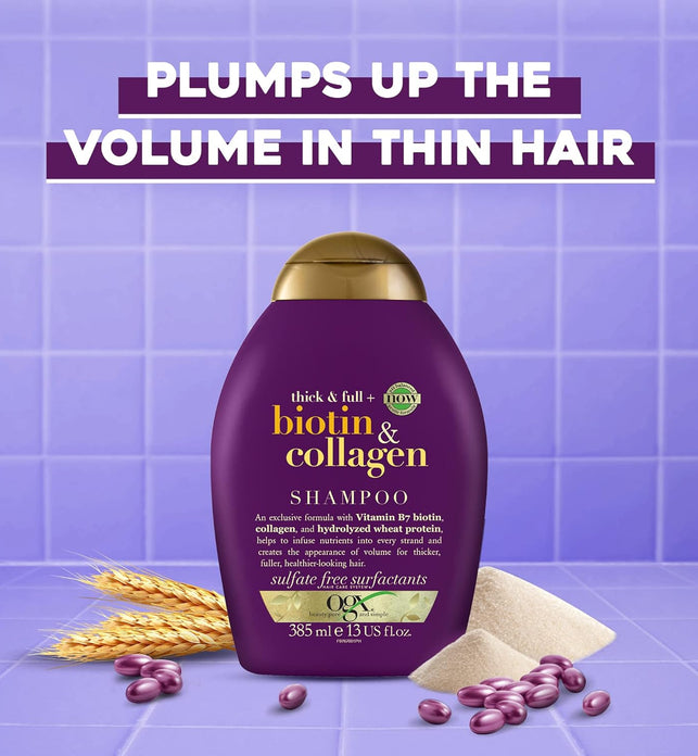 Ogx, Shampoo, Thick & Full+ Biotin & Collagen, 385ML