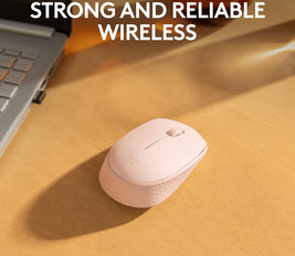 Logitech M171 Wireless Mouse for PC, Mac, Laptop, 2.4 GHz with USB Mini Receiver, Optical Tracking, 12-Months Battery Life, Ambidextrous - Rose