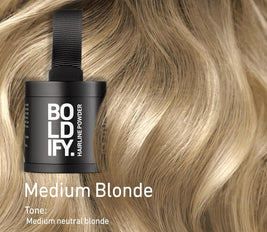 BOLDIFY Hairline Powder (LARGE, 10g) Root Touch Up Hair Color for Gray Coverage  Bald Spot Concealing Hair Powder for Women & Men - 48-Hour Stain-Proof - Medium Blonde