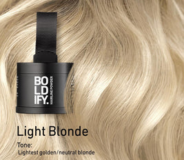 BOLDIFY Hairline Powder, Instantly Conceals Hair Loss and Fills In Receding Hairlines, and Wide Parts, Stain-Proof 48 Hour Formula for Hair & Beard, Root Concealer & Gray Hair Coverage (Light Blonde)