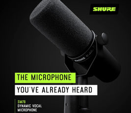 Shure SM7B, Cardioid Studio Microphone, Professional Vocal Recordings, Dynamic, For Live Streaming, PC Gaming & Podcast, Black