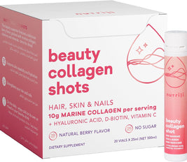 Nutrili Marine Collagen Shots (20) | Hair, Skin & Nails | 10g Marine Collagen, Hyaluronic Acid, Biotin & Vitamin C