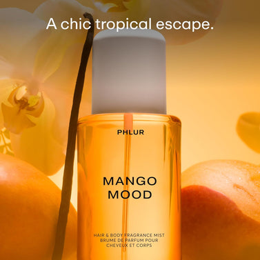 PHLUR Mango Mood Body Mist, Hair and Body Fragrance Spray, Mango, Jasmine, Patchouli and Vanilla Body Spray, 200ML