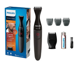 Philips Multigroom MG1100/16 | Ultra-Precise Beard Styler | 3 Precision Combs, Fully Washable | AA Battery Included