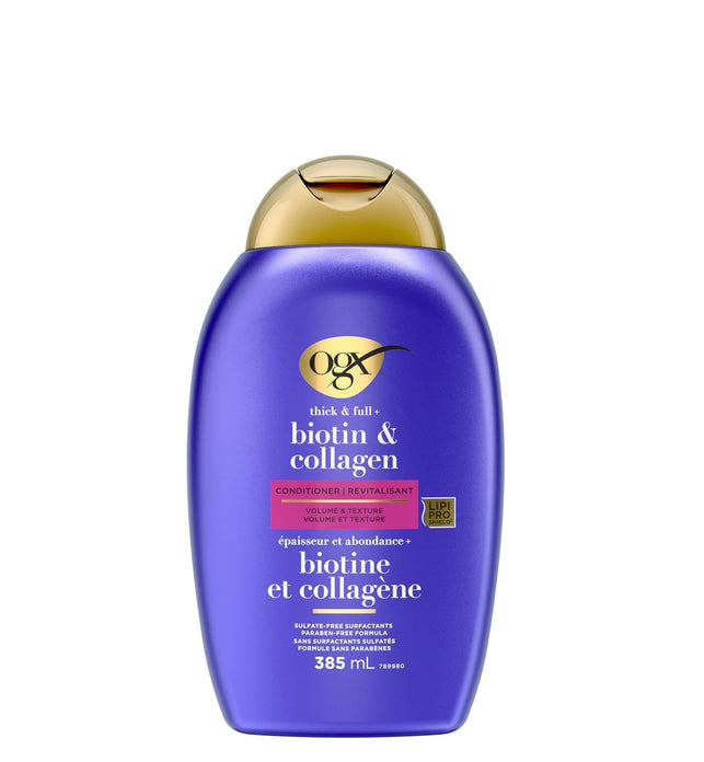 OGX Thick & Full+ Biotin Collagen Conditioner, 385ml  Volumizing Conditioner for Fine Hair, Enriched with Biotin and Collagen to Help Volumize Even the Skinniest Strands, 13.5 Fl Oz