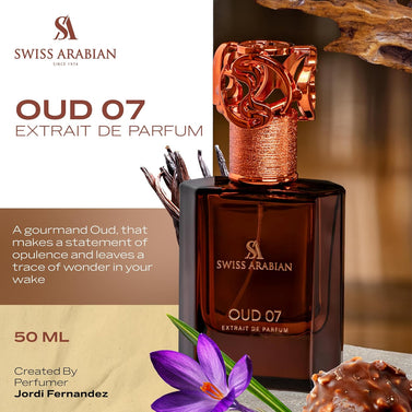 Swiss Arabian Oud 07 Extrait de Parfum, 50ml, Premium Quality Perfume, Unisex Fragrance, Oud, Gourmand, Luxurious Blend Perfume for Women and Men