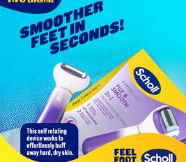 Scholl ExpertCare 2-in-1 File & Smooth. Dual Speed Pedi Electric Foot File for Hard Skin and Callus Removal. Batteries Included