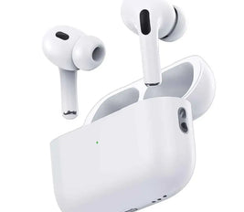 Wireless Earbuds Pro 2, Deep Bass, Wireless Charging, 20 Hour Battery, Bluetooth, Porodo Blue  White