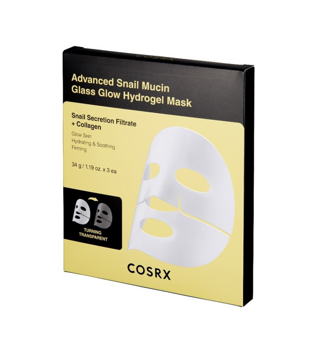 Advanced Snail Mucin Glass Glow Hydrogel Mask - 3 Sheet Masks
