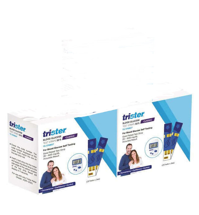 Trister Blood Glucose Test Strips 2 x 50's