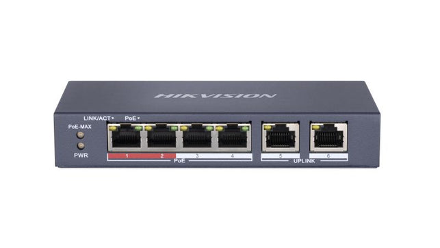 DS-3E0106P-E/M4 Port Fast Ethernet Unmanaged PoE Switch Hikvision